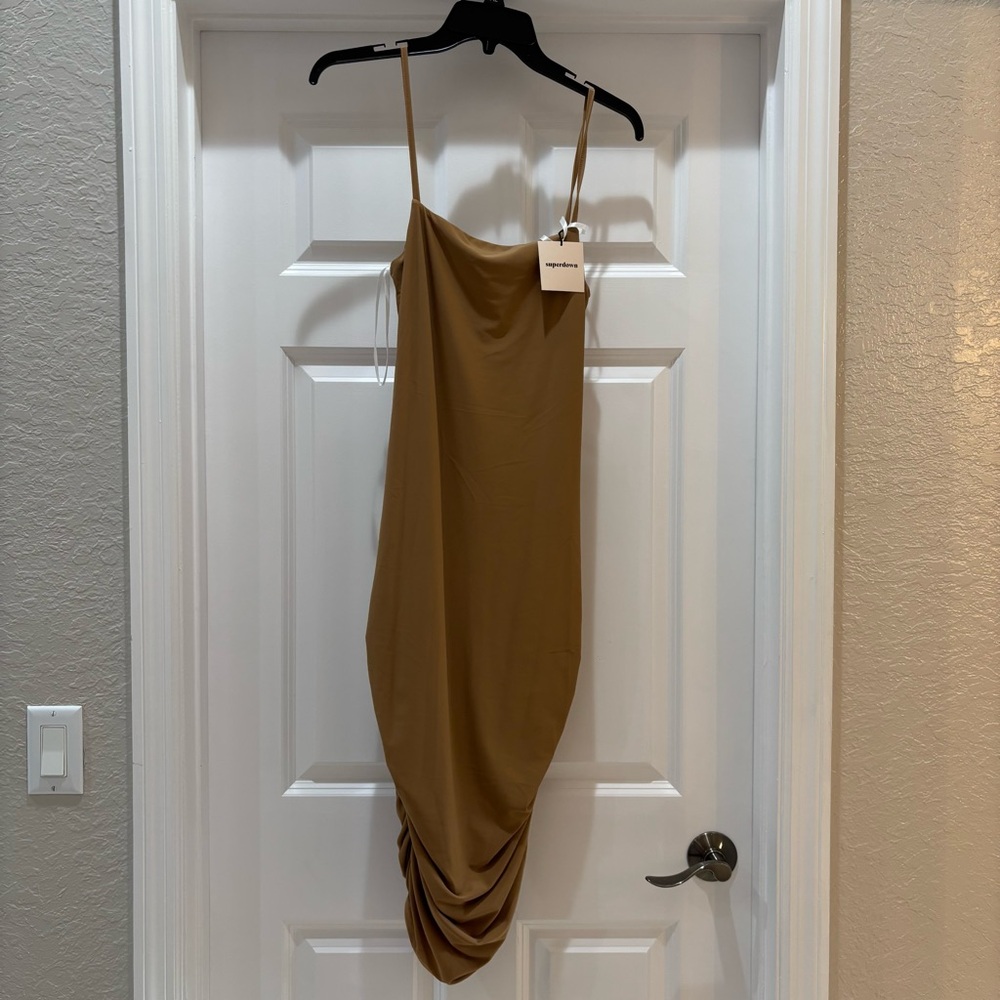 Superdown Tan Slip Dress